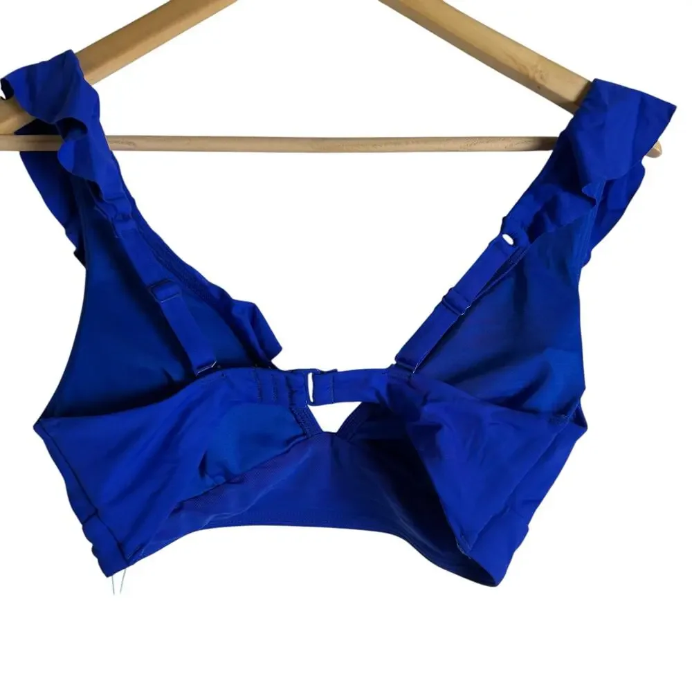 Sea Level Essentials Cobalt Blue Ruffled Hipster Two Piece Bikini Swimsuit Set 8 - Picture 13 of 13